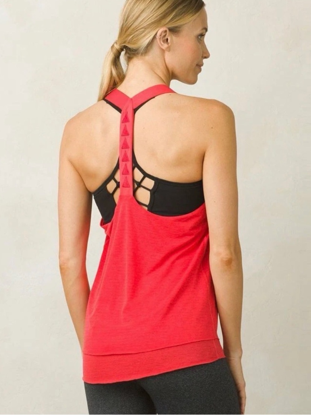 prAna Tonga Tank Top Coral Pink Racerback Yoga Activewear XS GUC